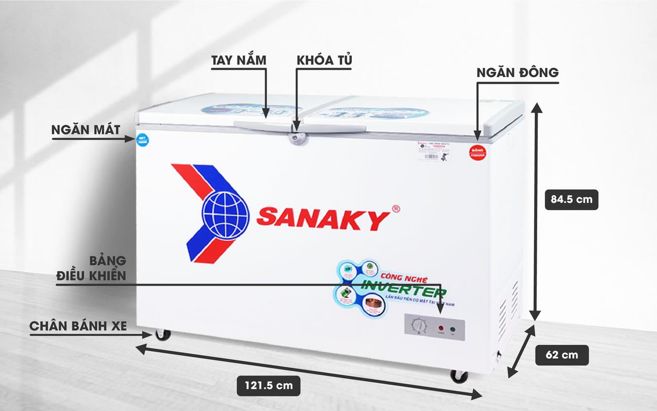 Tổng quan về Tủ Đông Mát Sanaky VH-3699W3 inverter 2 ngăn dàn Đồng 360 lít