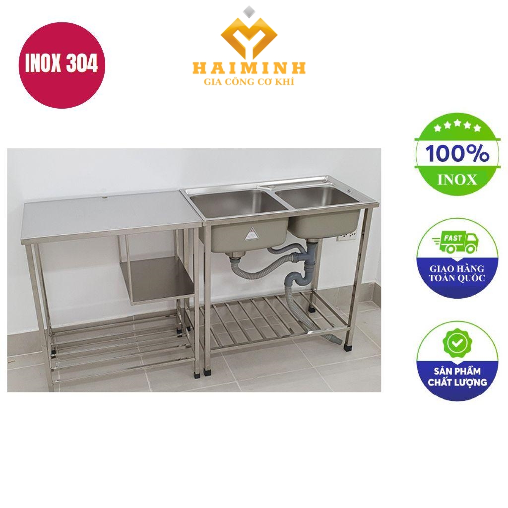 Bàn bếp inox có chậu rửa