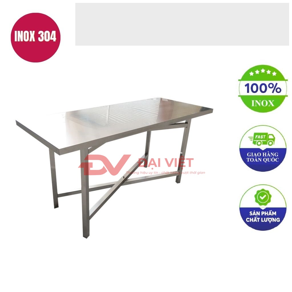 ban inox chu nhat 150x55x80cm