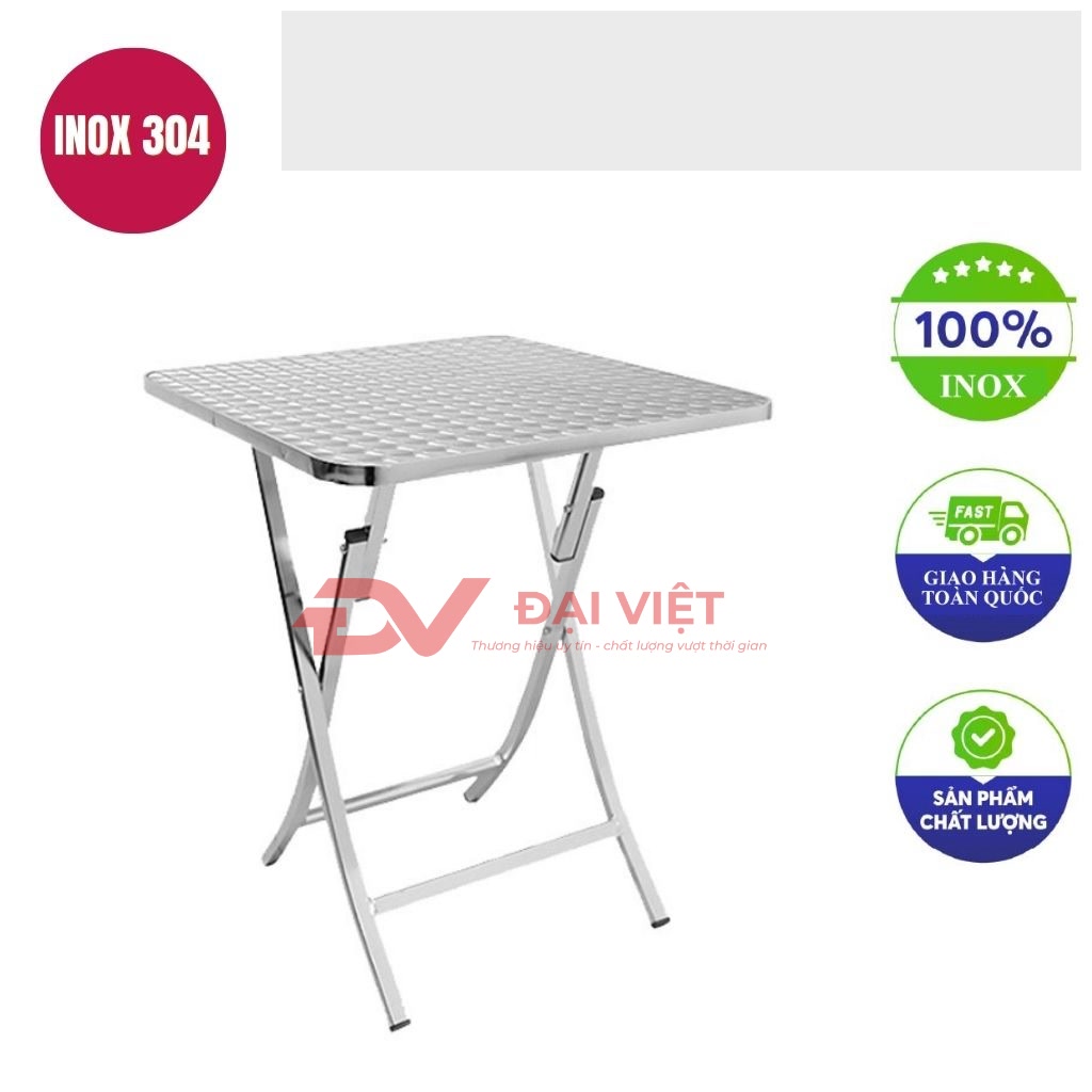 ban inox chu nhat xep gon 120x60x75cm
