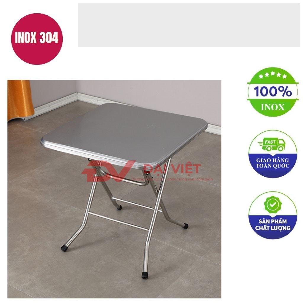 ban inox vuong 70x70x72cm