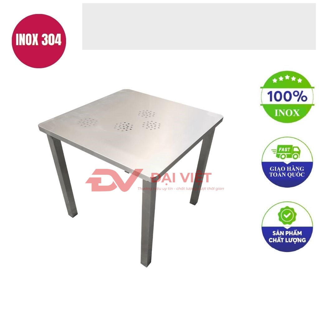 ban inox vuong 80x80xcm