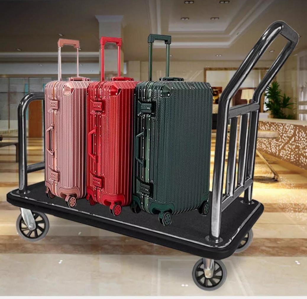 Bản vẽ kỹ thuật xe đẩy hành lý inox 1070x650x1920mm chi tiết với kích thước và vật liệu