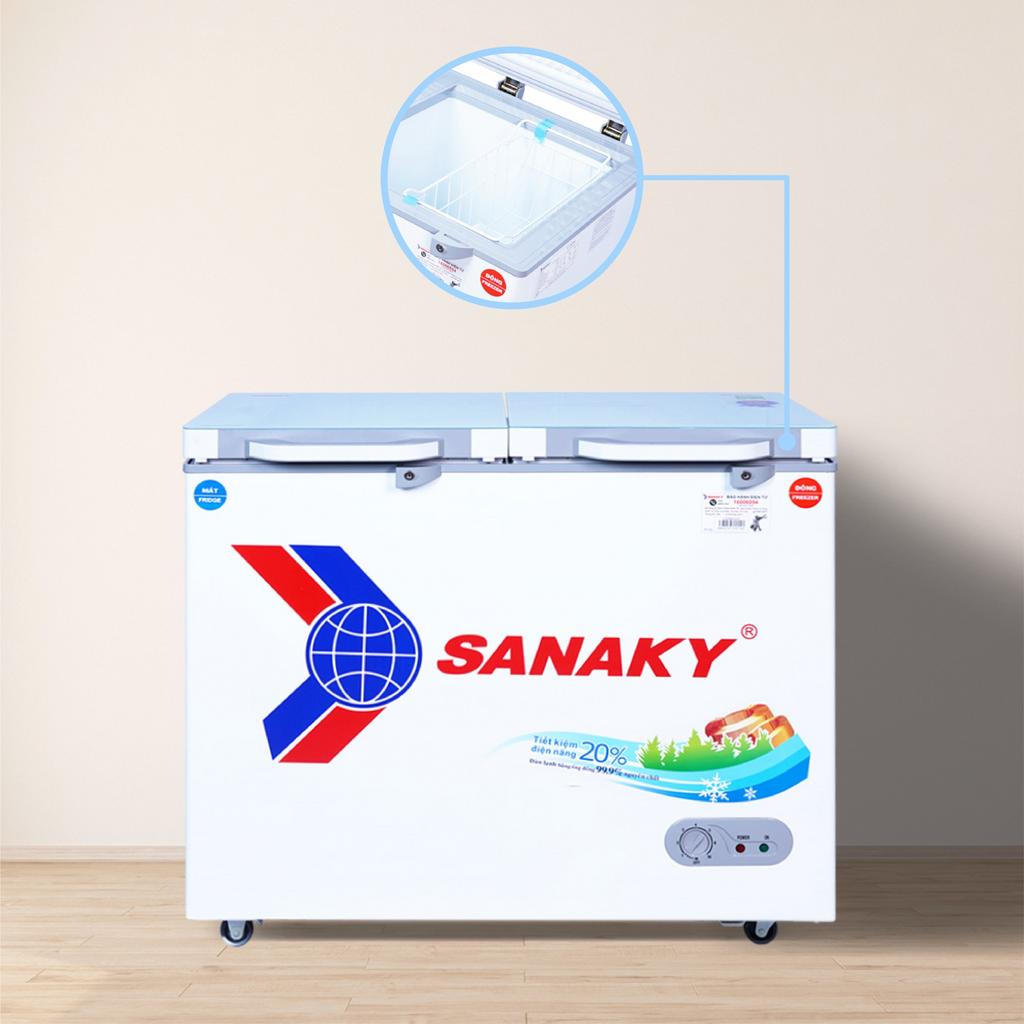 Thiết kế 2 ngăn tiện lợi tủ đông Sanaky VH-2599W2KD