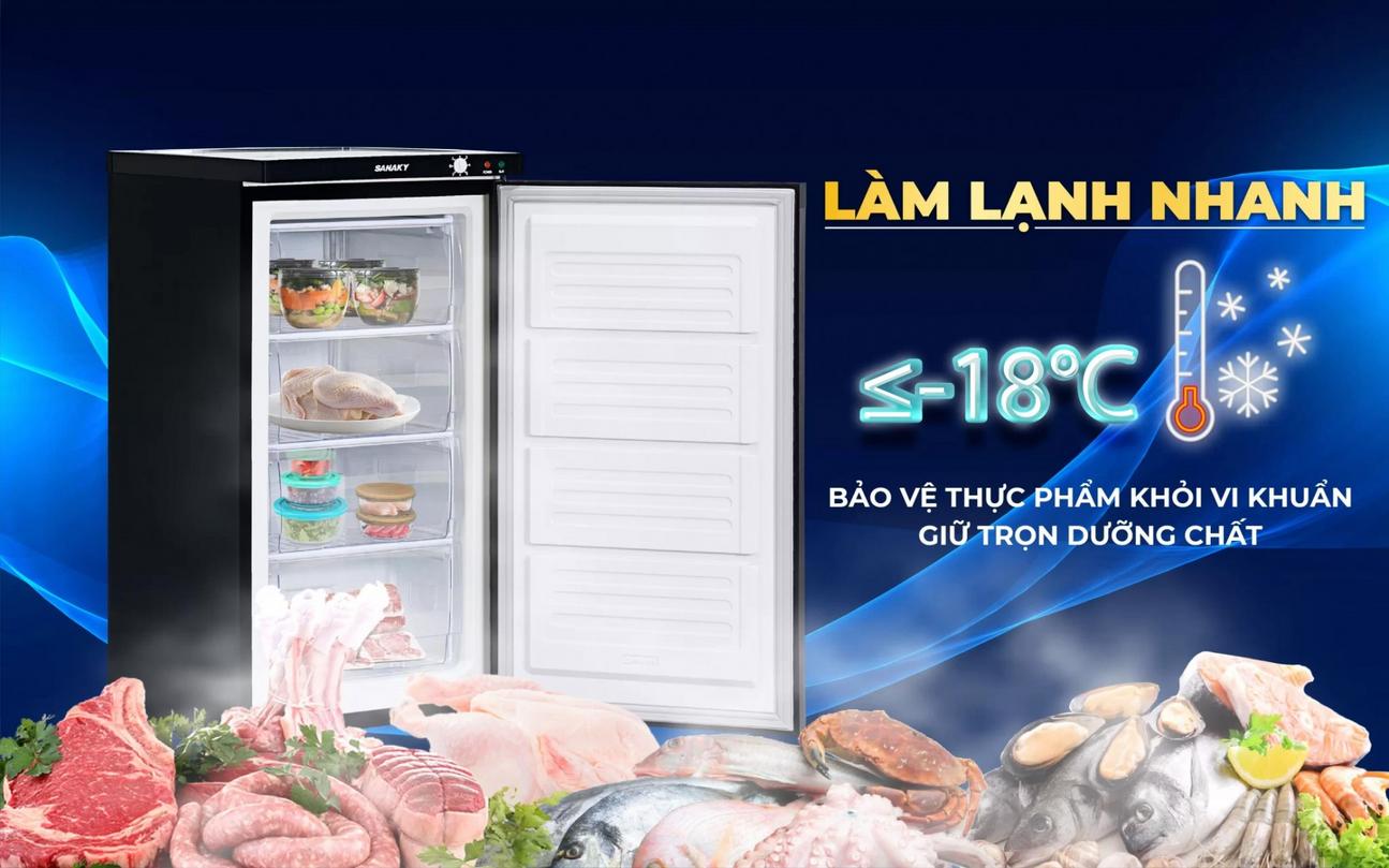 Thông số kỹ thuật Tủ Đông Đứng Sanaky VH-160K