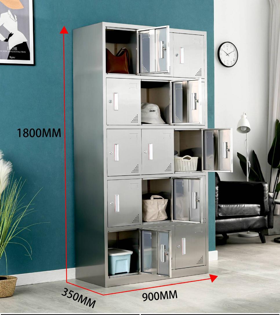 Bảng thông số kỹ thuật tủ inox 15 cửa 1800x350x900mm chi tiết