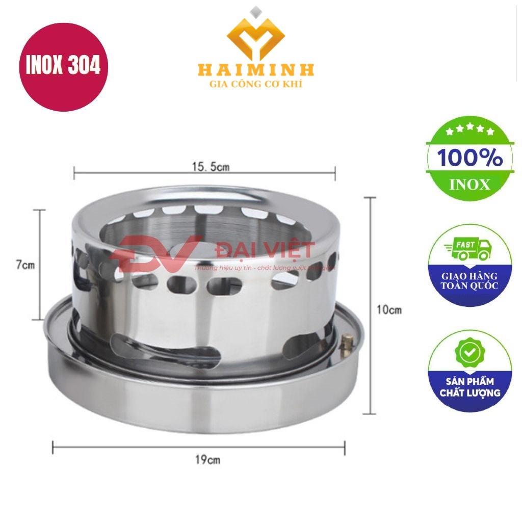 bep con inox tron chan gio 19x10cm