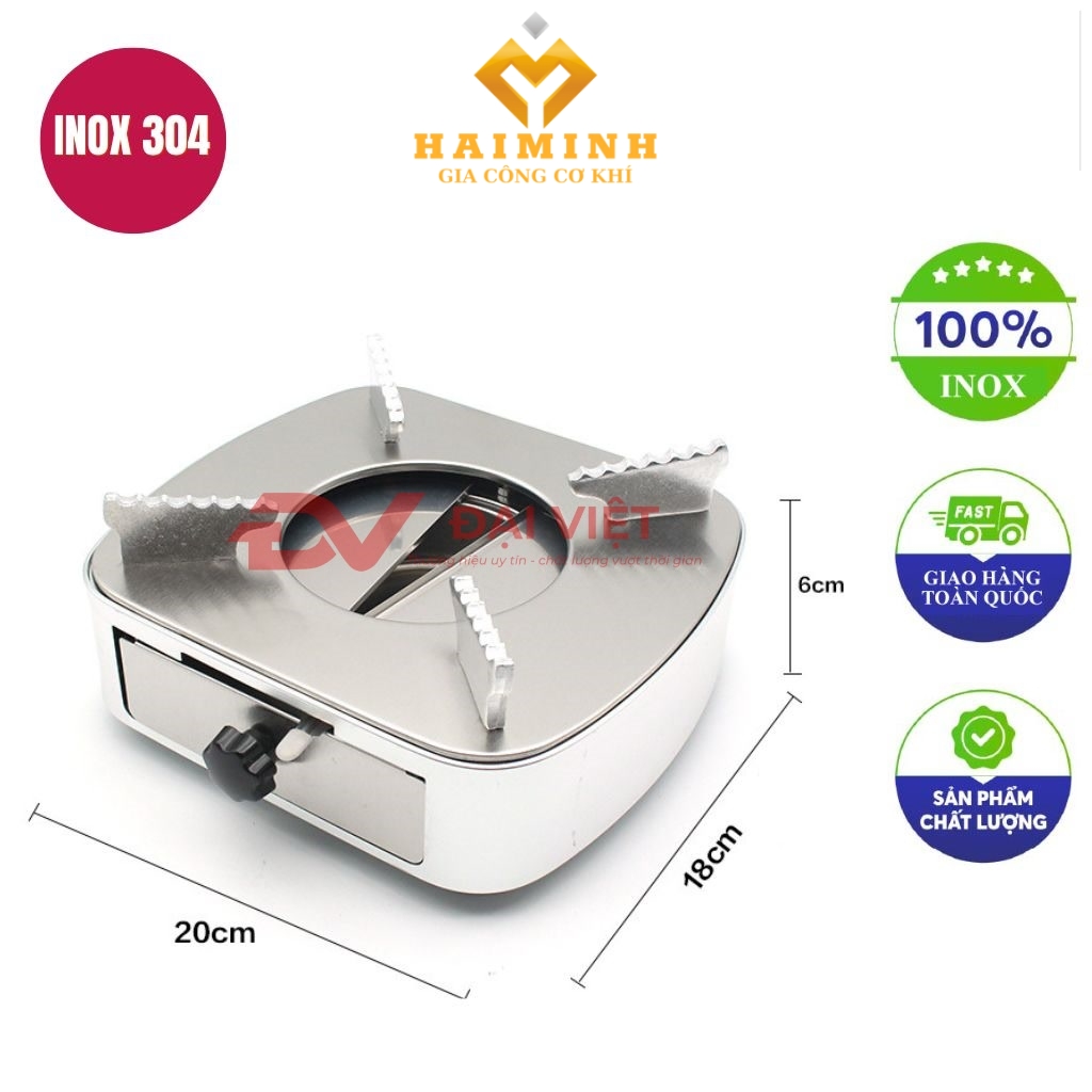 bep con inox vuong mau trang 20x6cm