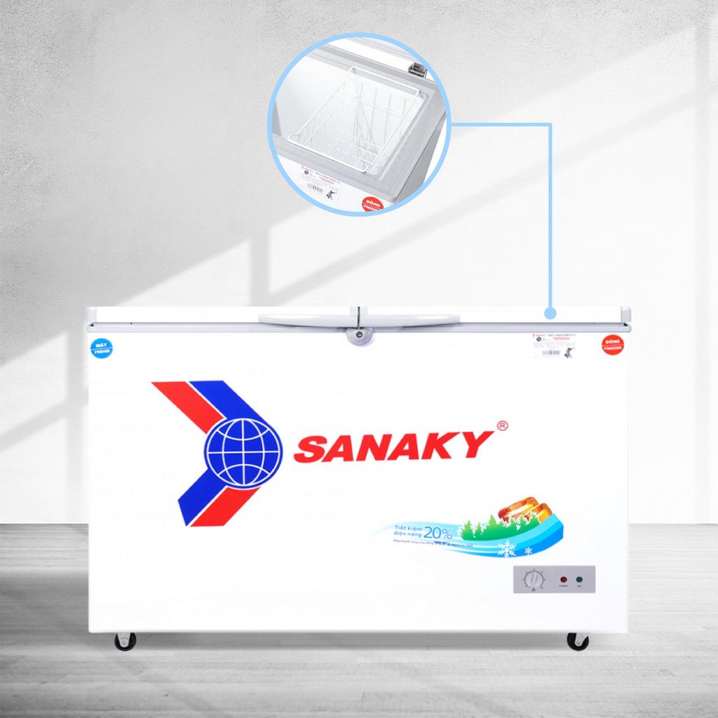 Biểu đồ so sánh tủ đông Sanaky VH-3699W1 với Alaska và Electrolux về dung tích dàn lạnh và tính năng