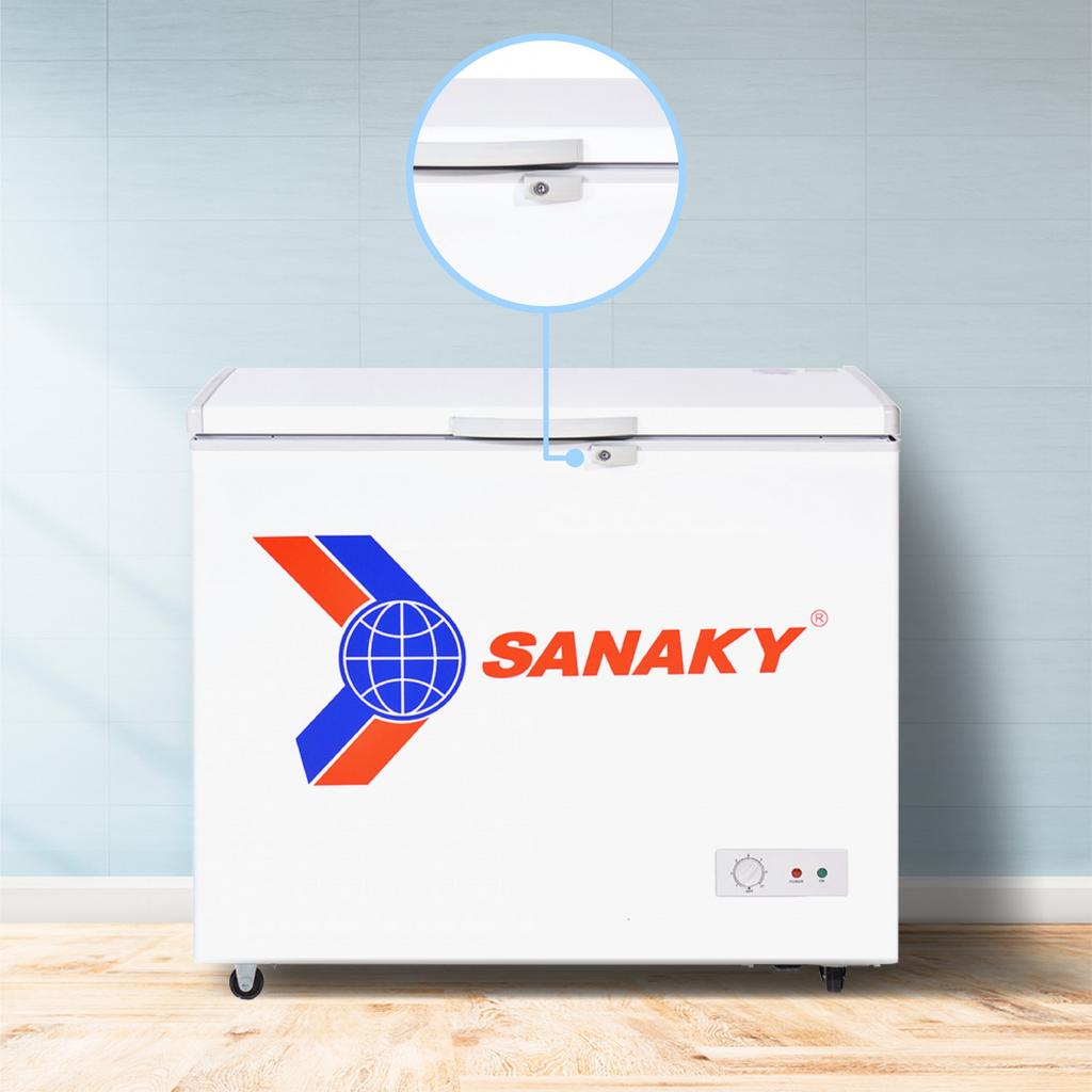 Biểu tượng ưu điểm tủ đông hình ảnh biểu diễn làm lạnh 360 độ tiện ích khóa và bánh xe