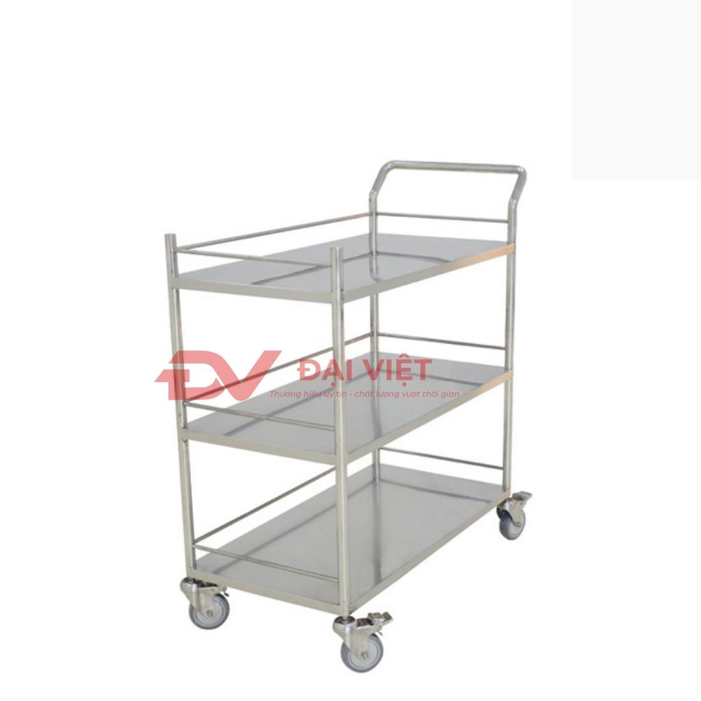 Các ưu điểm của xe đẩy đồ ăn inox 3 tầng được minh họa rõ nét