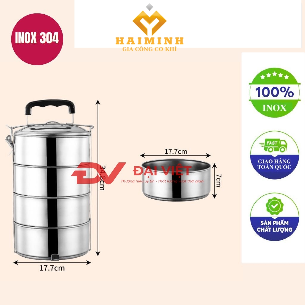 camen inox 4 ngan 18x34cm