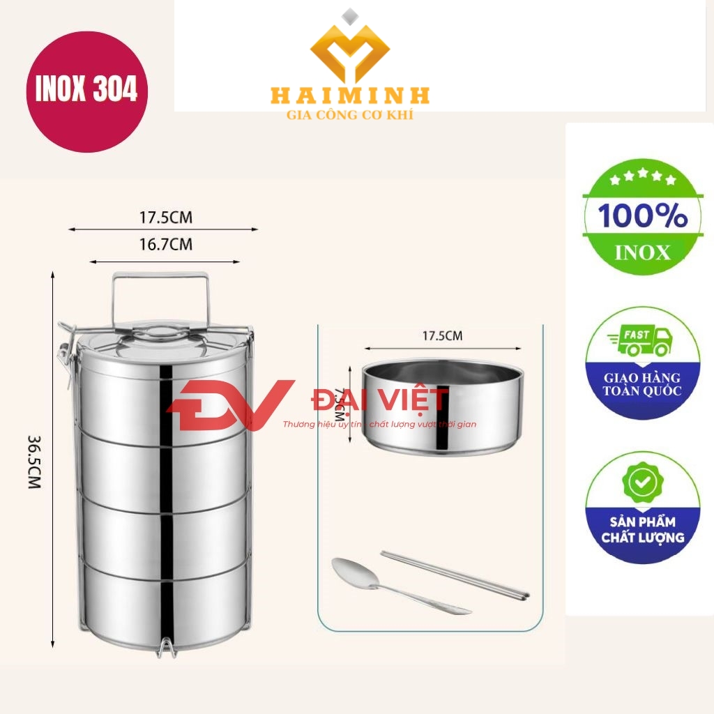 camen inox 4 ngan 18x36cm