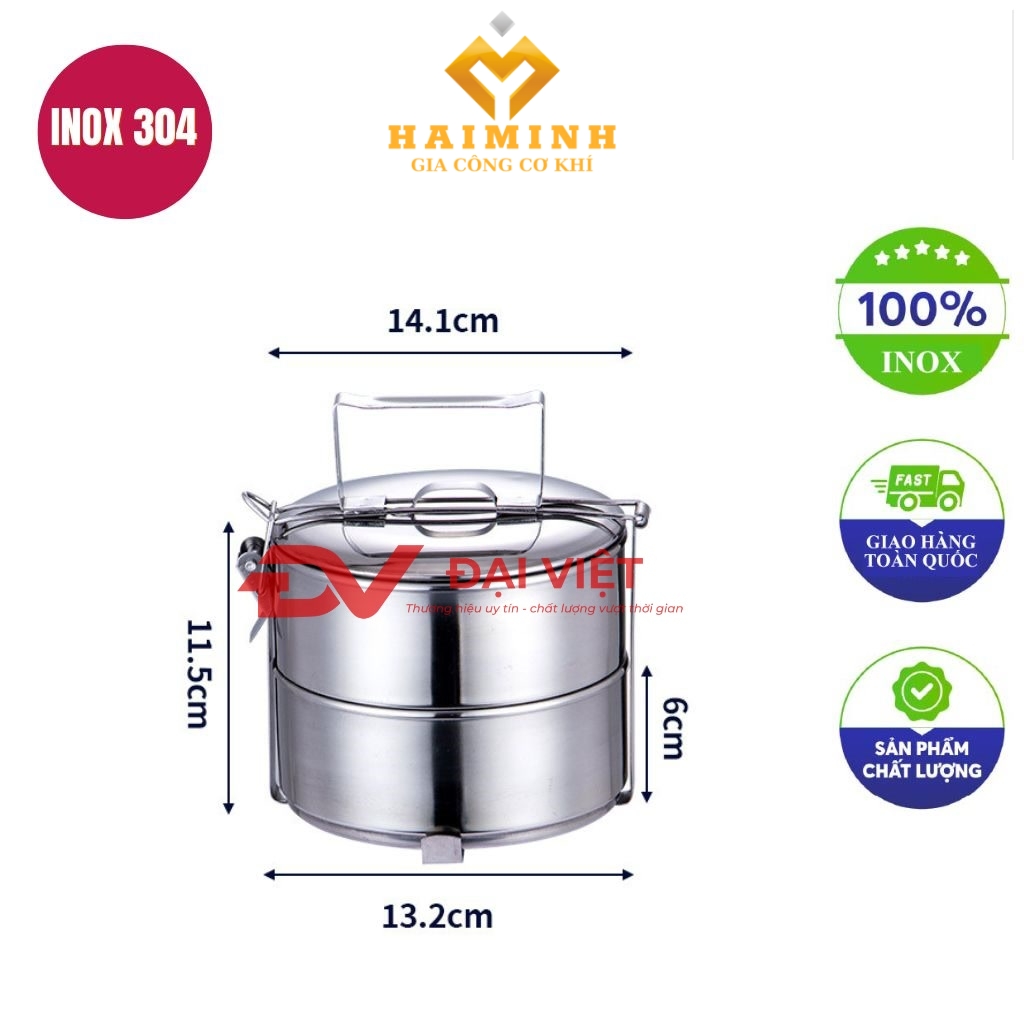 camen inox giu nhiet 2 ngan 13x11cm