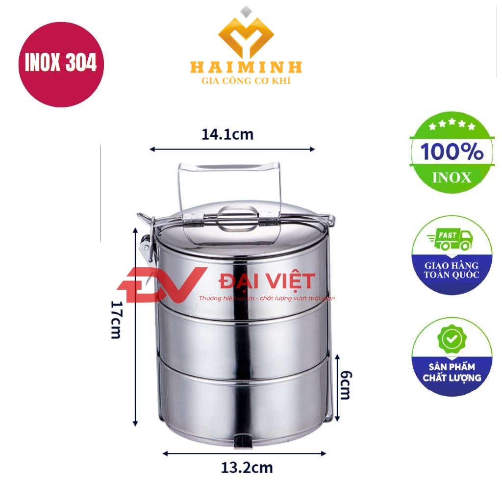 camen inox giu nhiet 3 ngan 13x17cm