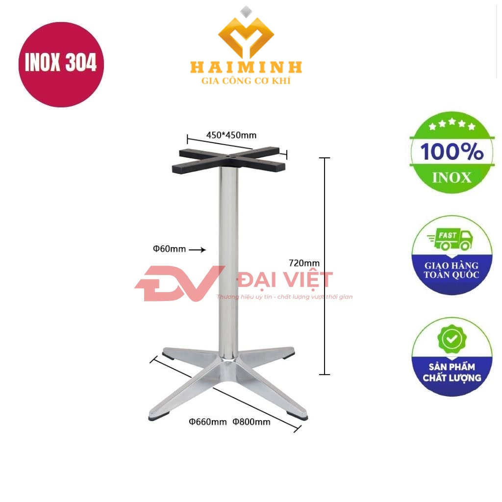 chan ban inox 4 chau 800x720mm