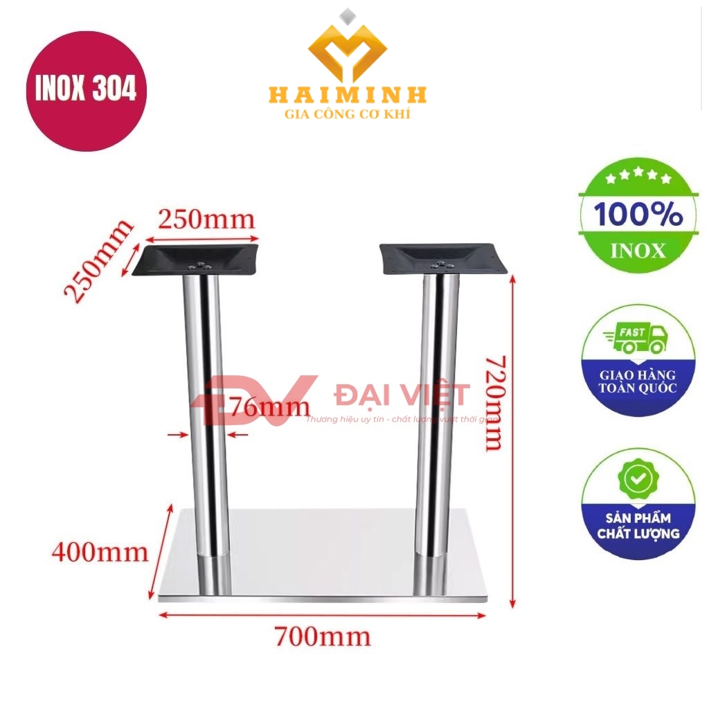 chan ban inox 700x400x720mm