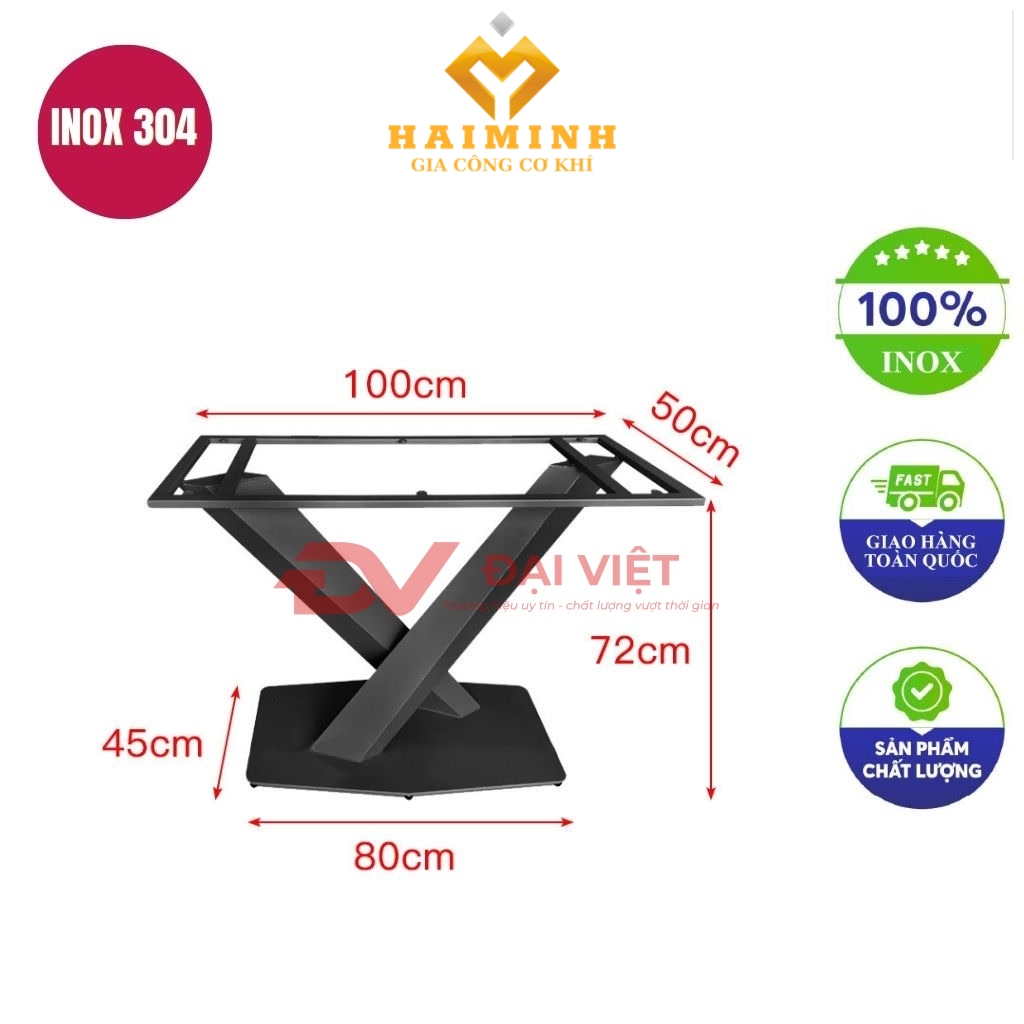 chan ban inox 80x45x72cm