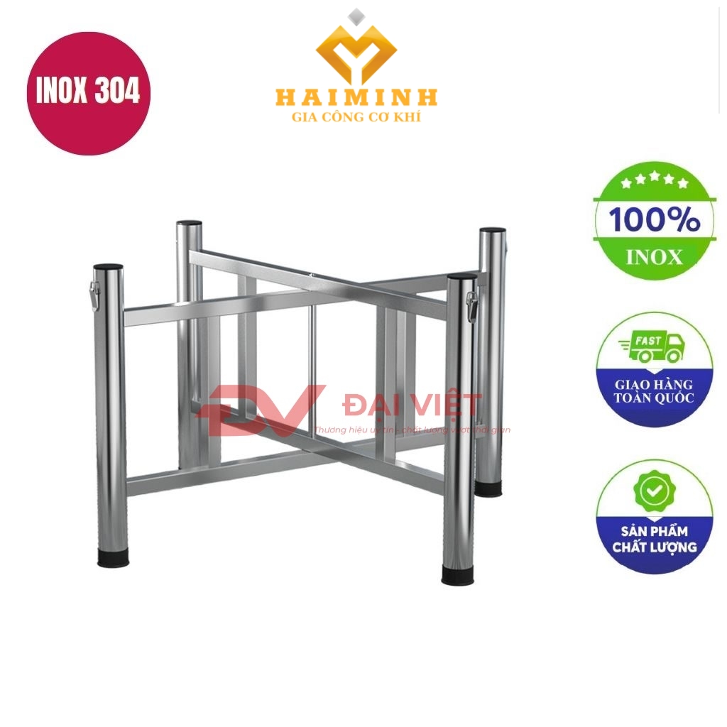 chan ban inox chu x xep gon 136x75cm