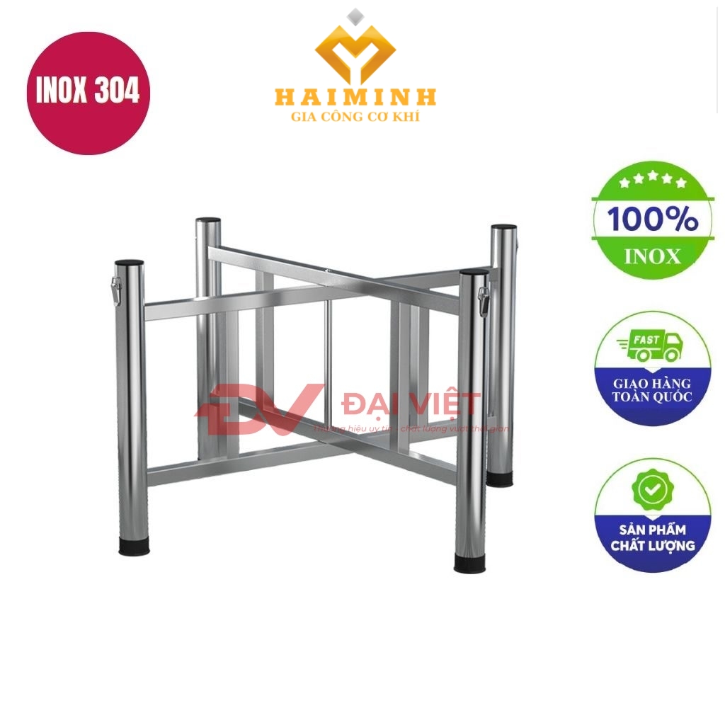 chan ban inox chu x xep gon 150x75cm