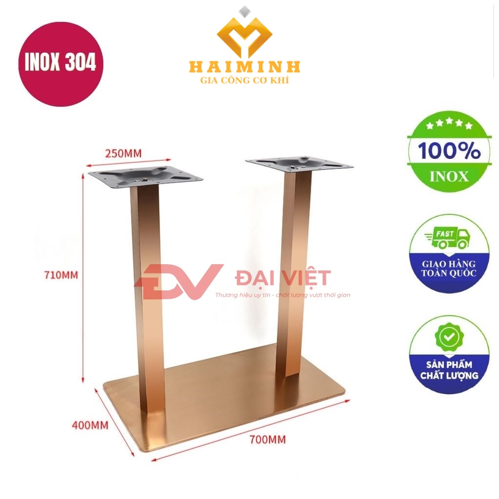chan ban inox ma vang 700x400x710mm 2