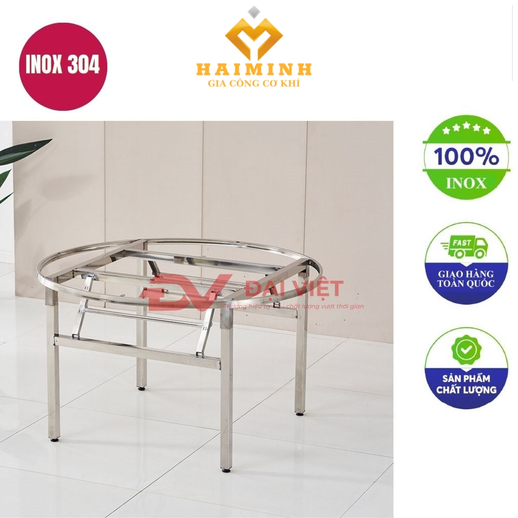 chan ban inox tron 100x73cm