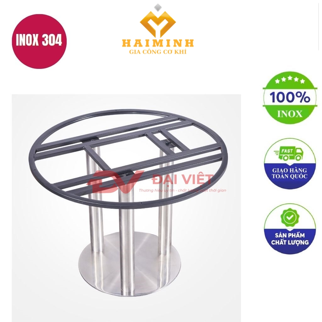 chan ban inox tron 3 tru