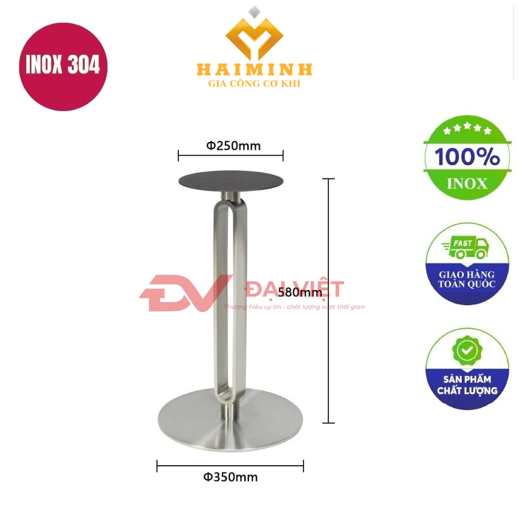 chan ban inox tron 350x580mm
