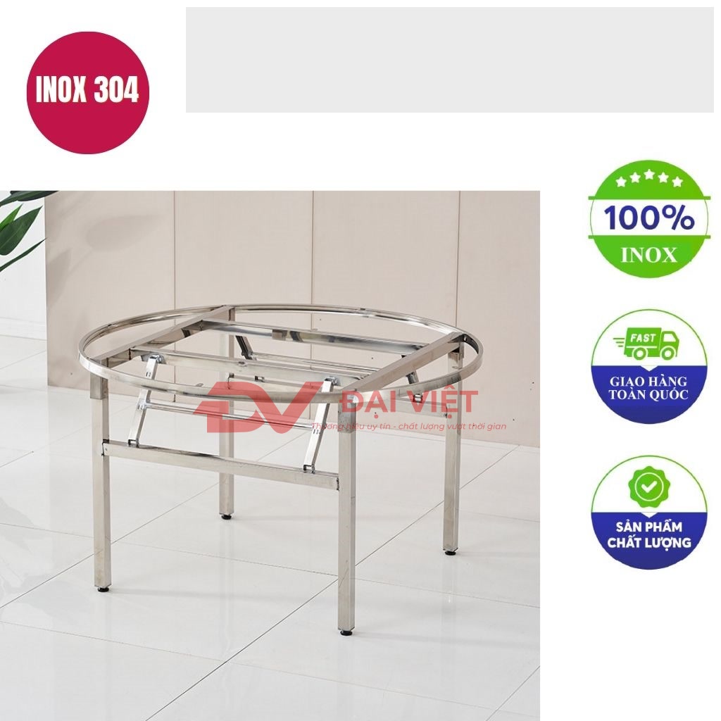 chan ban inox tron 75x73cm