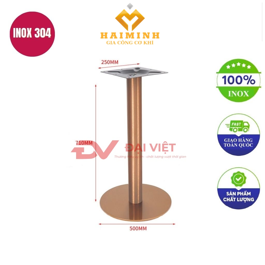 chan ban inox tron ma vang 500x710mm