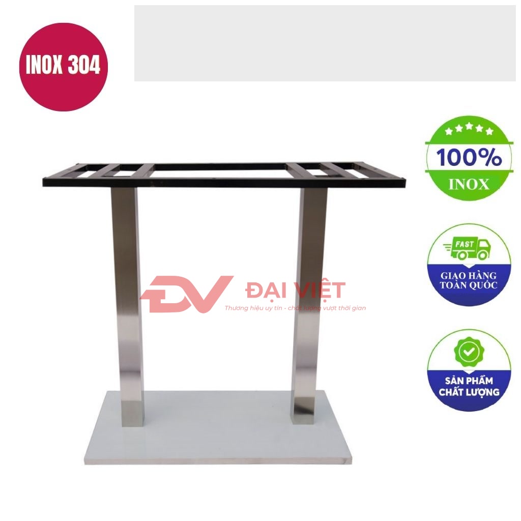 chan ban inox vuong 50x50x72cm