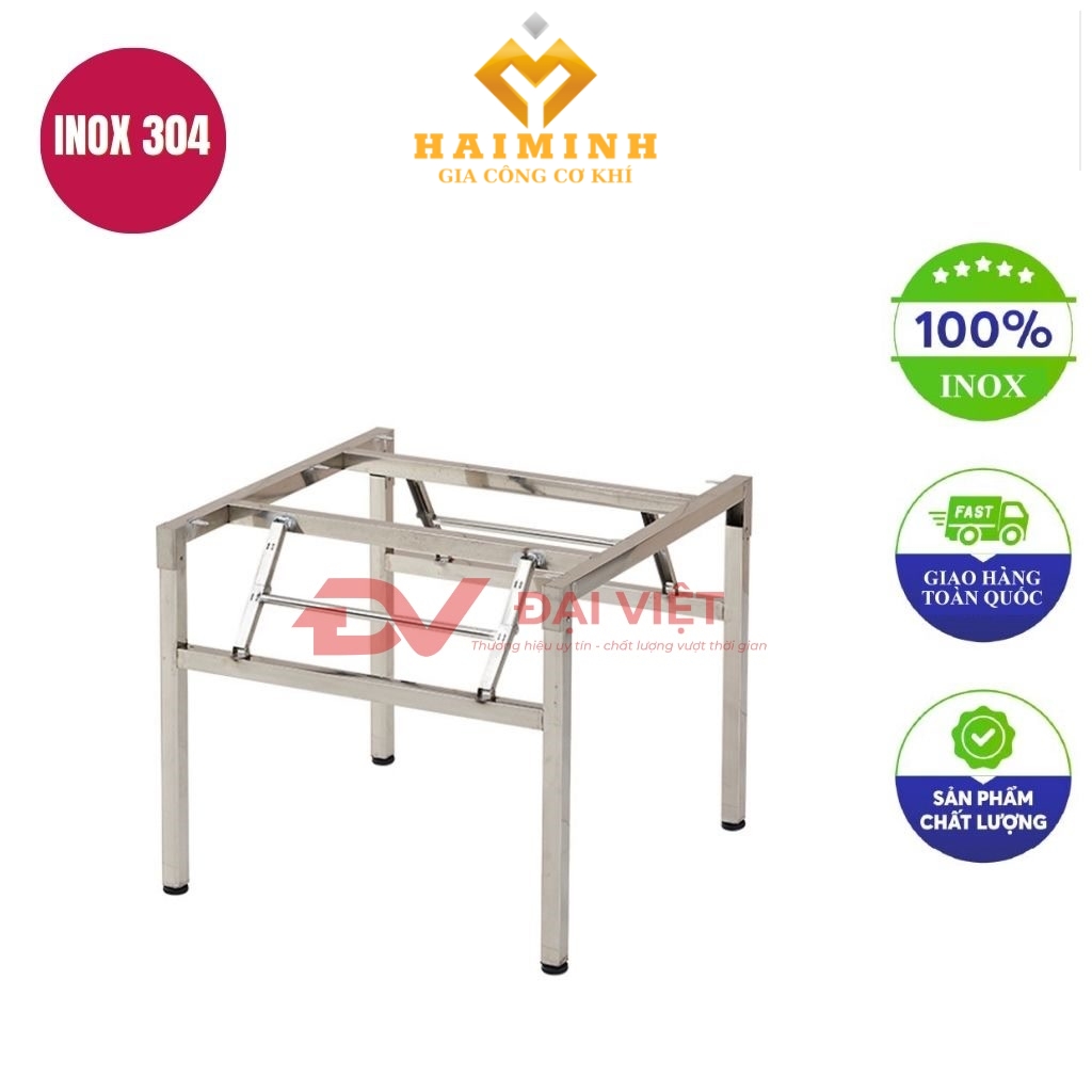 chan ban inox vuong gap gon 85x85x73cm