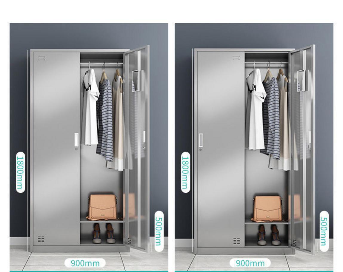 Chi tiết kỹ thuật tủ quần áo inox 2 cửa 1800x900x500mm