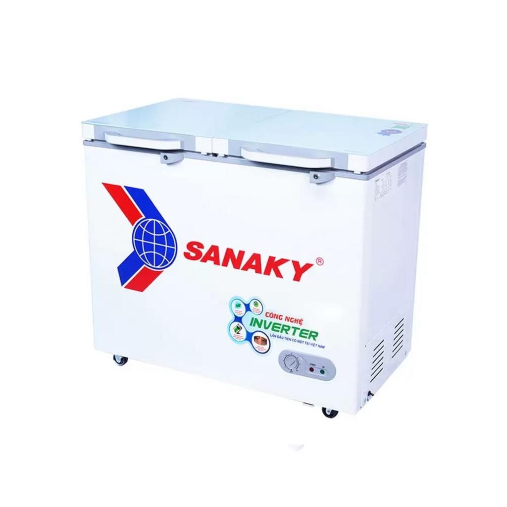 Tủ Đông Sanaky VH-2599A4KD với cửa kính cường lực trong suốt thể hiện dung tích và thiết kế 2 cửa