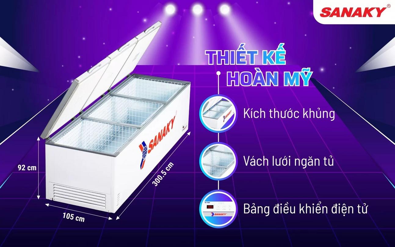 Điểm khác biệt nổi bật của Tủ Đông Sanaky VH-1799HY dàn Đồng 1 ngăn 3 cánh 1500 lít
