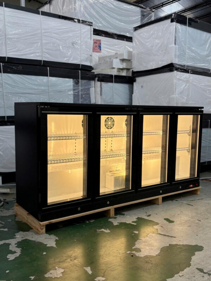 close-up-of-high-quality-commercial-bar-refrigerator-with-glass-doors-and-led-lights