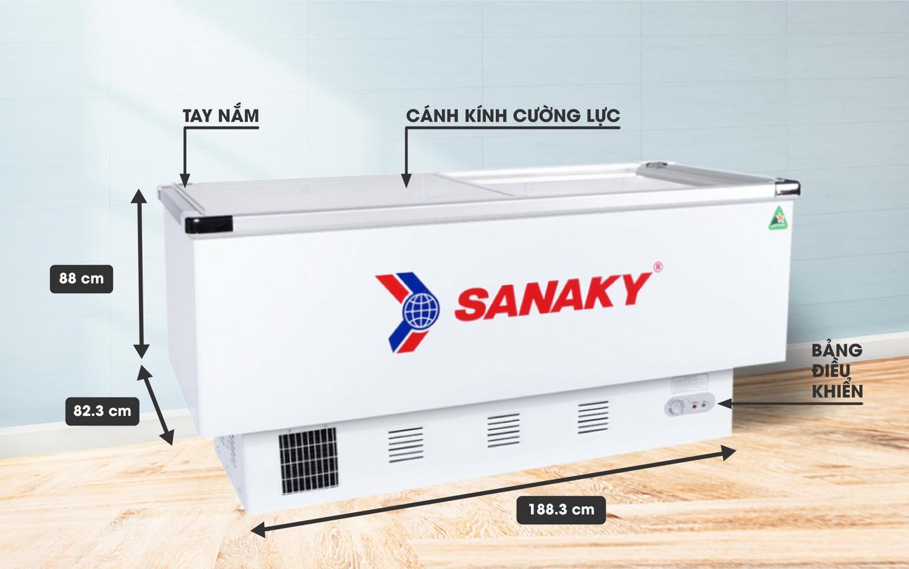 Tủ Đông Sanaky Mặt Kính VH-999K dàn nhôm 1 ngăn 516 lít
