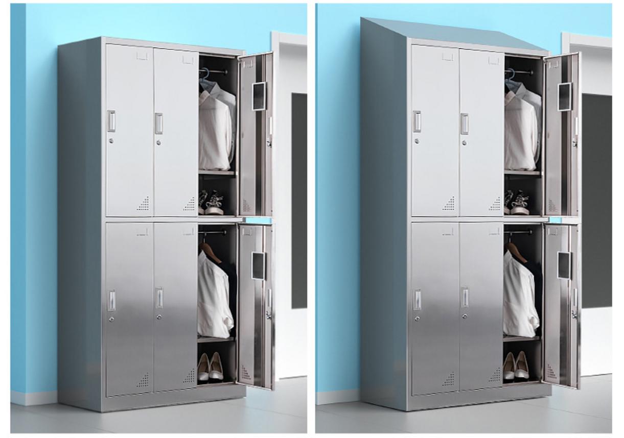 Thông số kỹ thuật tủ quần áo inox 6 cửa mái xéo