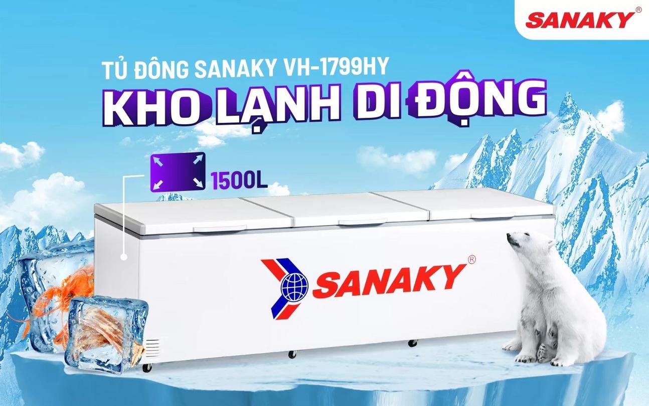 Ưu điểm nổi bật của Tủ Đông Sanaky VH-1799HY dàn Đồng 1 ngăn 3 cánh 1500 lít