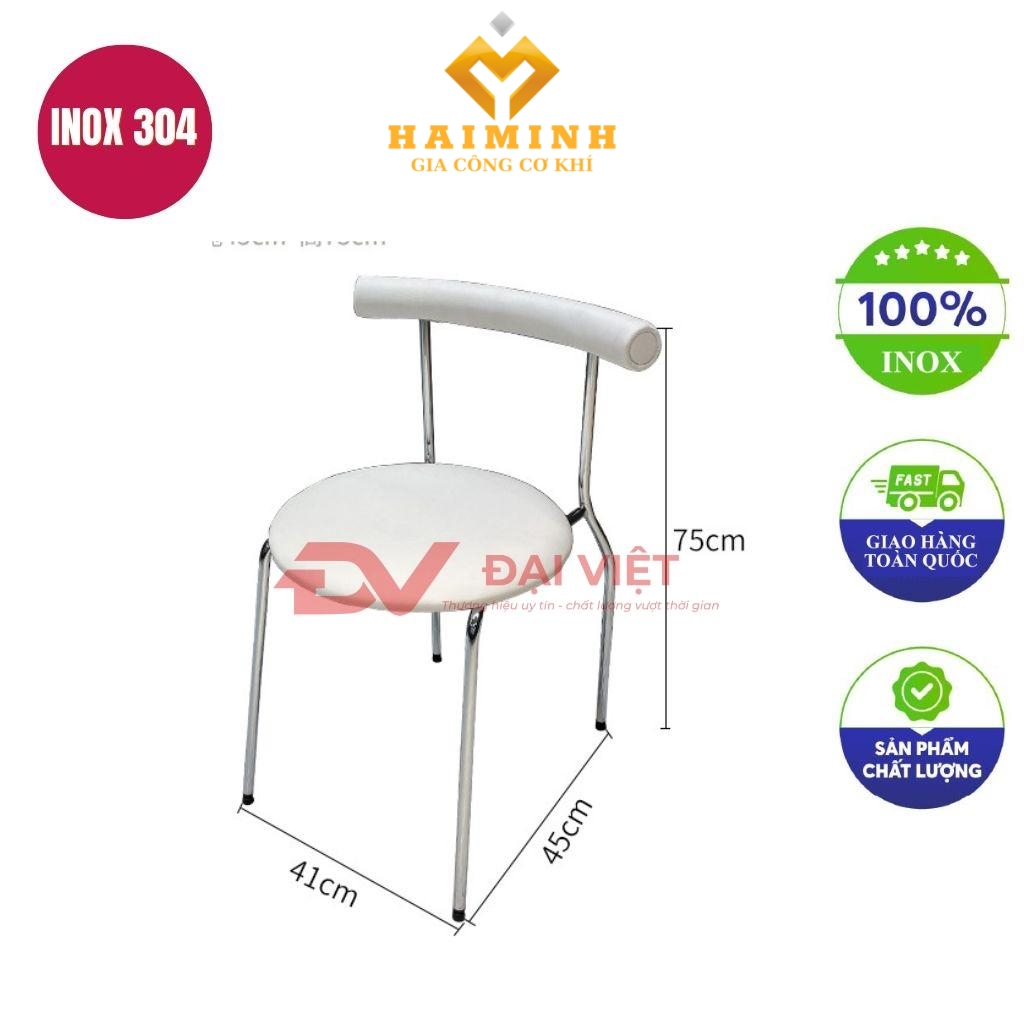 ghế dựa inox 41x45x75cm