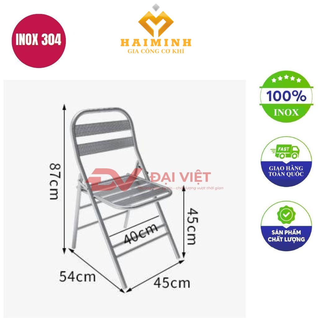ghế dựa inox 54x45x87cm