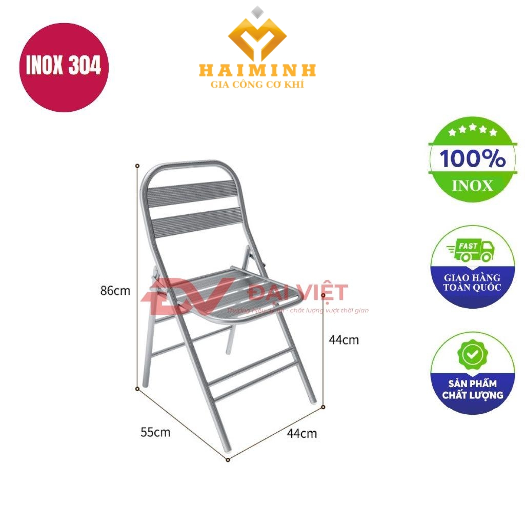 ghế dựa inox 55x44x86cm