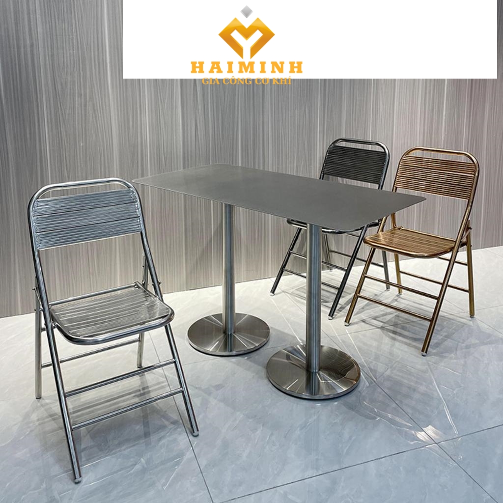 Ghế dựa inox với mặt ghế bọc nệm và mặt inox