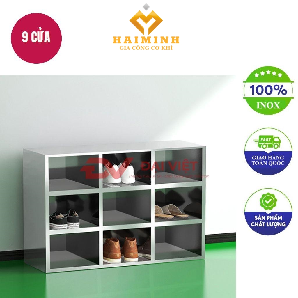 Tủ giày inox 9 ngăn kích thước 900x300x600mm