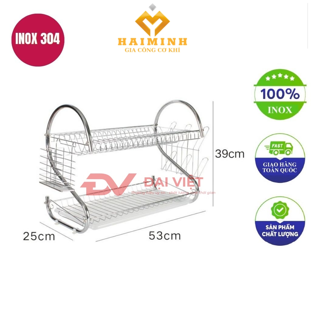 ke inox 2 tang co chan 53x25x39cm