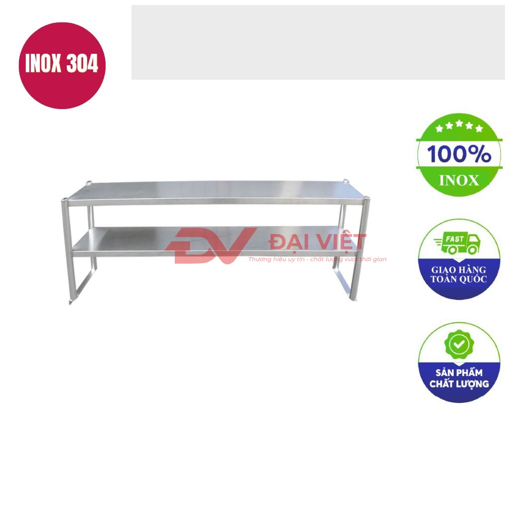 ke inox 2 tang mat phang 1000x260x830mm