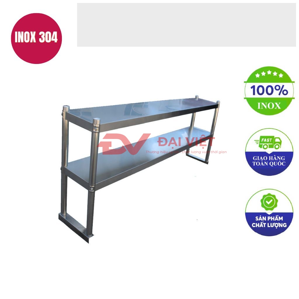 ke inox 2 tang mat phang 1200x260x830mm