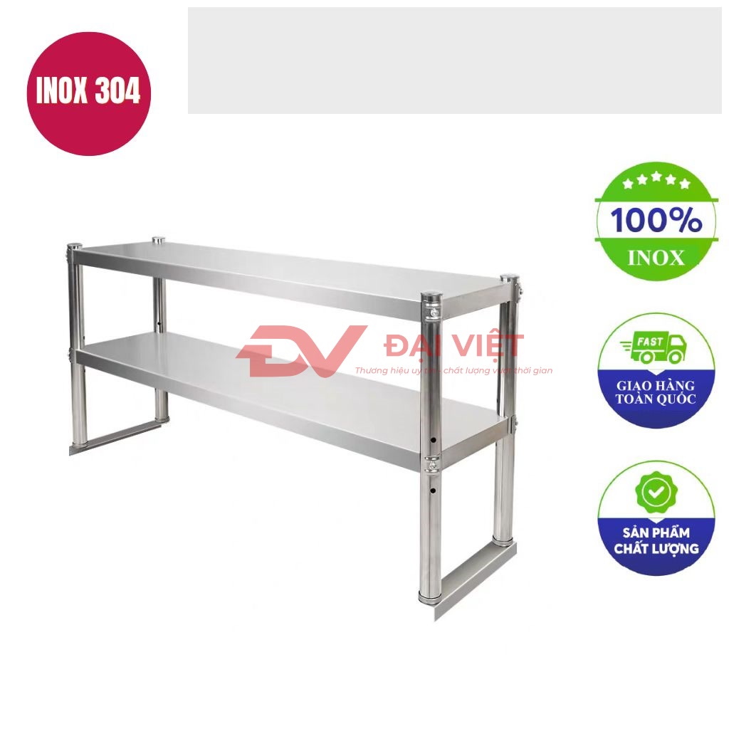 ke inox 2 tang mat phang 600x260x830mm