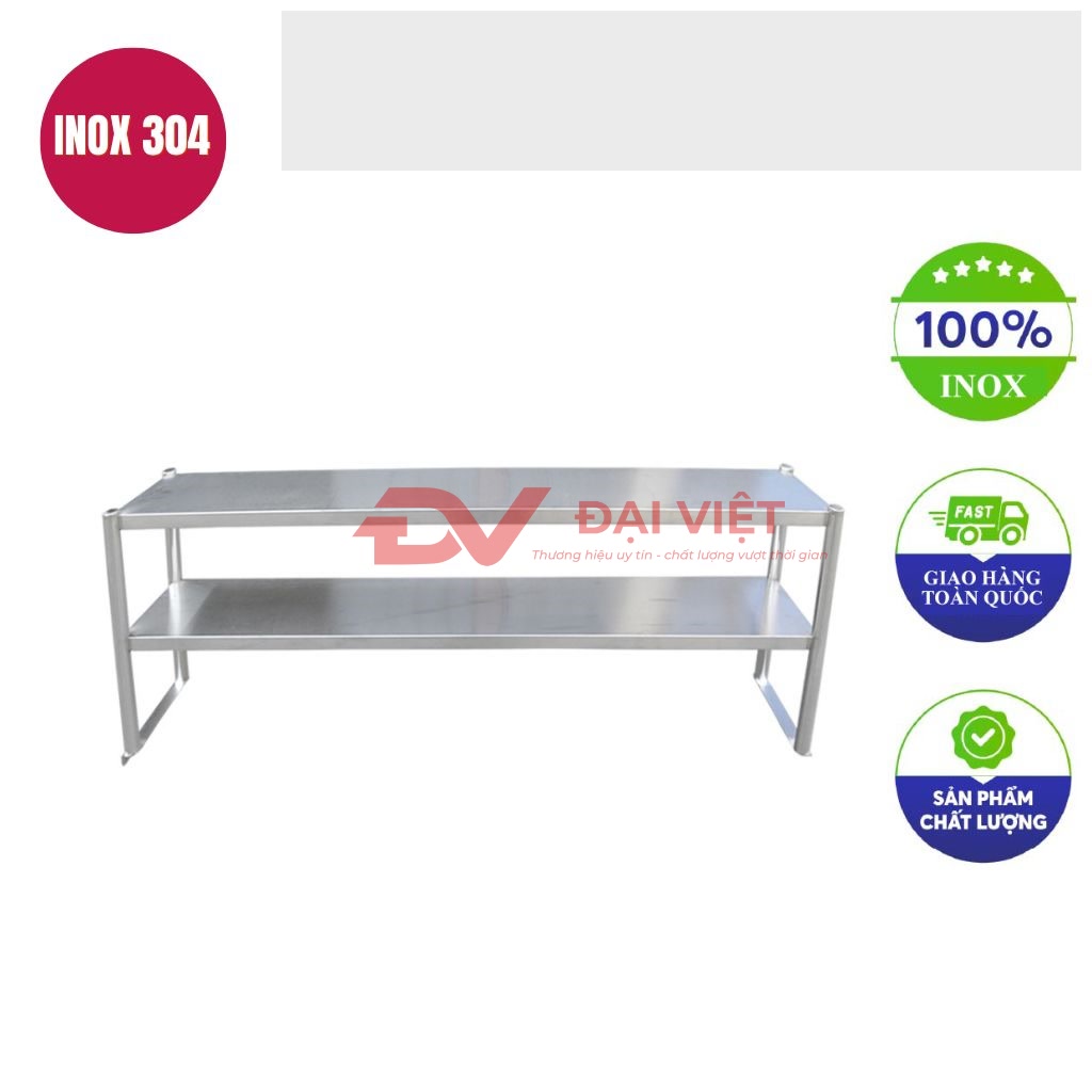 ke inox 2 tang mat phang 700x260x830mm