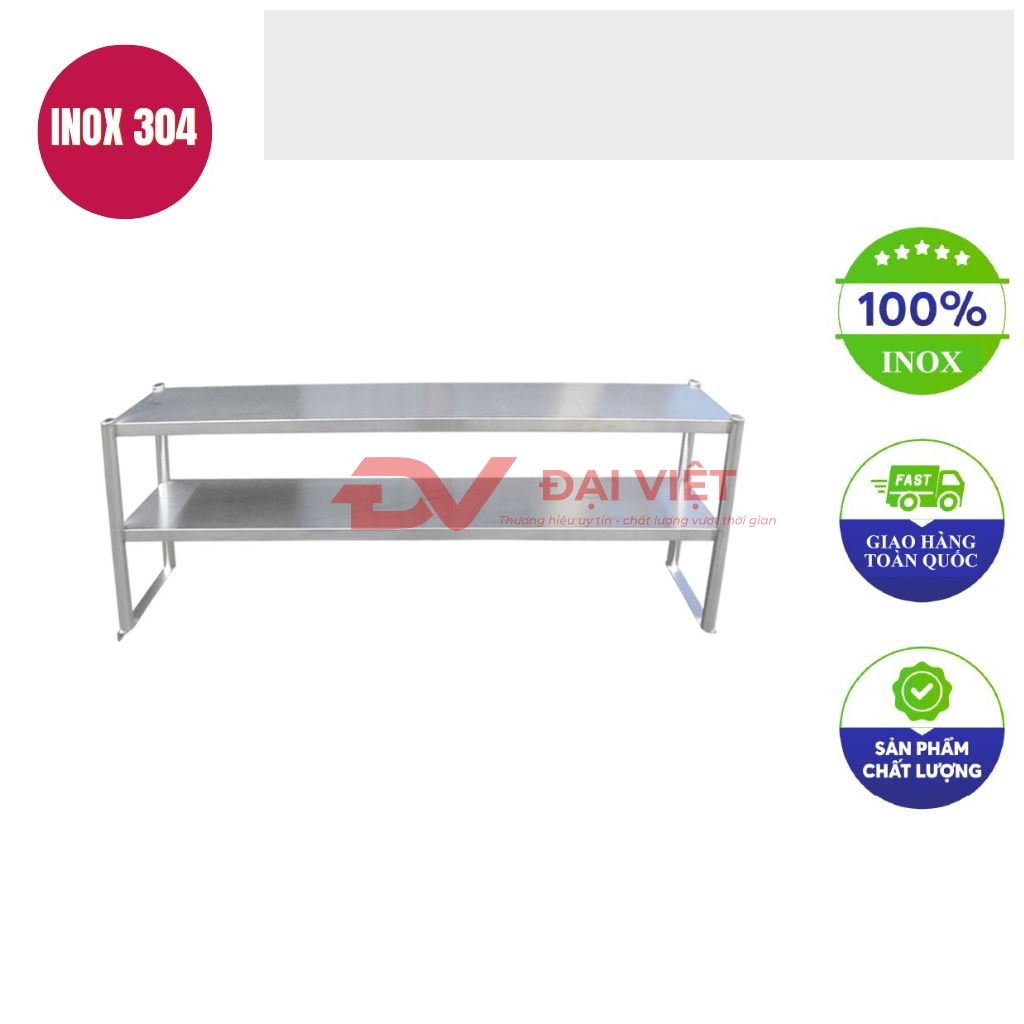 ke inox 2 tang mat phang 800x260x830mm